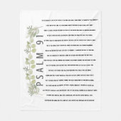 Psalm 91 Waterverf Eucalyptus Leaves Scripture Fleece Deken (Voorkant)
