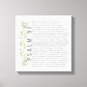Psalm 91 Waterverf Greenery Scripture Bijbelkunst Canvas Afdruk (Voorkant)