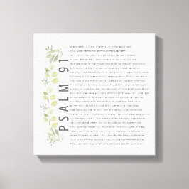 Psalm 91 Waterverf Greenery Scripture Bijbelkunst Canvas Afdruk