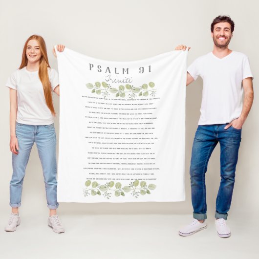 Psalm 91-Waterverf laat uw kind op maat over Fleece Deken (In situ)