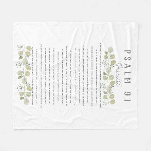 Psalm 91-Waterverf laat uw kind op maat over Fleece Deken (Voorkant (Horizontaal))