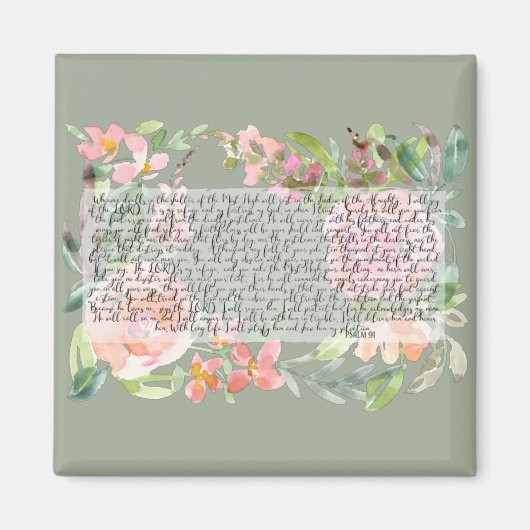 Psalm 91 waterverf magneet (Voorkant)
