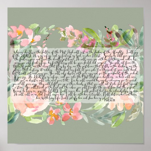 Psalm 91 waterverf poster (Voorkant)