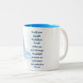 Psalm 91 Waterverf Veer Tweekleurige Koffiemok (Voorkant rechts)
