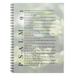 Psalm 91 Zachte Witte Bloemige Christelijke Journa Notitieboek