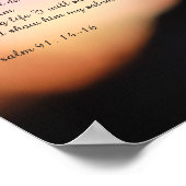 Psalm 91 zwart kruis op de heuvel en zonsondergang poster (Hoek)