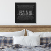 Psalm 91 zwart-witscripts Modern Wall Art Canvas Afdruk (Insitu (Slaapkamer))