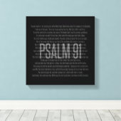 Psalm 91 zwart-witscripts Modern Wall Art Canvas Afdruk (Insitu (Houten vloer))