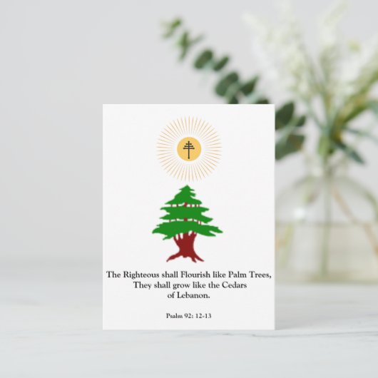 Psalm 92:12-13 Cedar of Libanon Maronite Post Kaar Briefkaart (Staand voorkant)