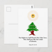 Psalm 92:12-13 Ceder van de Libanon Maronitische b Briefkaart (Voorkant / Achterkant)