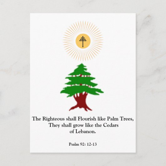 Psalm 92:12-13 Ceder van de Libanon Maronitische b Briefkaart (Voorkant)