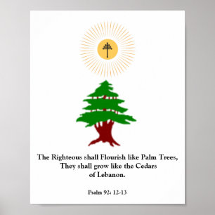 Psalm 92: 12-13 Libanonceder Maronitische Poster