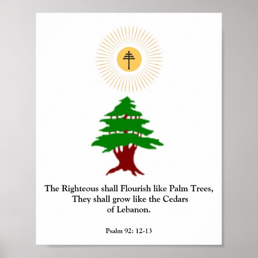 Psalm 92: 12-13 Libanonceder Maronitische Poster (Voorkant)