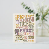 Psalm 92:12-14 Antieke Grootmoeder Handlettering Briefkaart (Staand voorkant)