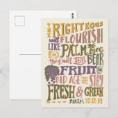 Psalm 92:12-14 Antieke Grootmoeder Handlettering Briefkaart (Voorkant / Achterkant)