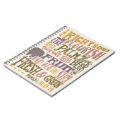 Psalm 92:12-14 Antieke handlettering Bijbelvers  Notitieboek (Linkerzijde)