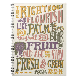 Psalm 92:12-14 Antieke handlettering Bijbelvers Notitieboek
