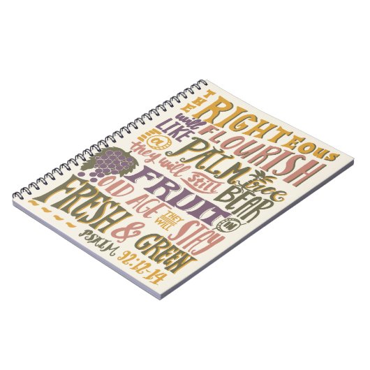 Psalm 92:12-14  handschrift Bijbelvers Notitieboek (Linkerzijde)