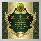 Psalm 92:12 Maronitische kerk Cedar of Libanon Poster (Voorkant)