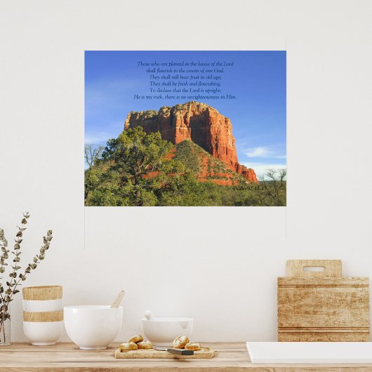 Psalm 92:13-15 Manuscriptenafdrukken Poster (Keuken)