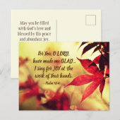 Psalm 92:4 voor jou, O LORD, heb me GLAD gemaakt Briefkaart (Voorkant / Achterkant)