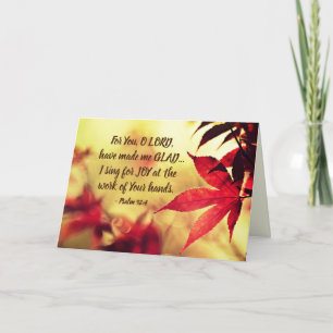 Psalm 92:4 voor jou, O LORD, heb me GLAD gemaakt Kaart