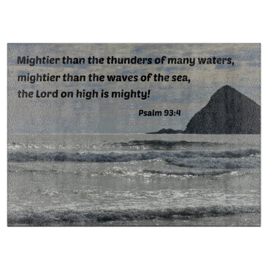 Psalm 93:4 De Heer op hoog is machtig... Snijplank (Voorkant)