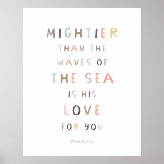 Psalm 93:4 Machtiger dan de golven van de zee Poster (Voorkant)