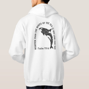 Psalm 93:4 Mandala orka walvis hoodie Christelij