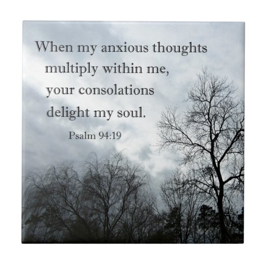 Psalm 94:19 Als mijn angstige gedachten zich verme Tegeltje (Voorkant)