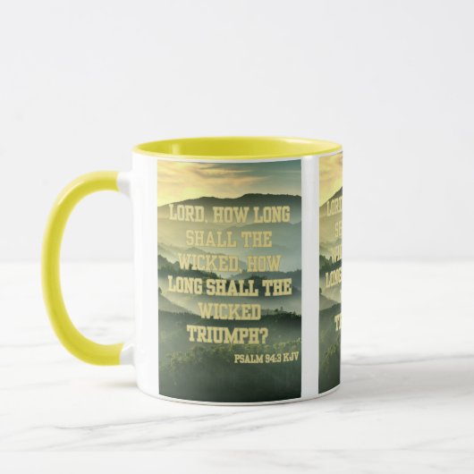 Psalm 94:3 KJV Bijbelvers Pic Two-Tone Mok (Links)