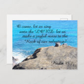 Psalm 95:1O komaan, laten we naar de Heer zingen Briefkaart (Voorkant / Achterkant)