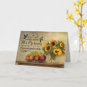 Psalm 95:2 In Zijn Aanwezigheid met Dankbaarheid Kaart (Gele Bloem)