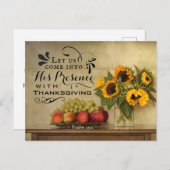 Psalm 95:2 in zijn aanwezigheid met Thanksgiving Briefkaart (Voorkant / Achterkant)