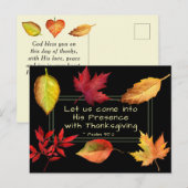 Psalm 95:2 in zijn aanwezigheid met Thanksgiving Briefkaart (Voorkant / Achterkant)