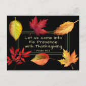 Psalm 95:2 in zijn aanwezigheid met Thanksgiving Briefkaart (Voorkant)