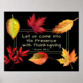 Psalm 95:2 in zijn aanwezigheid met Thanksgiving Poster (Voorkant)