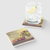 Psalm 95:2 in zijn aanwezigheid met Thanksgiving Stenen Onderzetter (Zijkant)