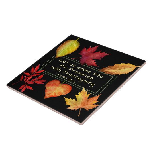 Psalm 95:2 in zijn aanwezigheid met Thanksgiving Tegeltje (Zijkant)