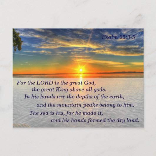 Psalm 95:3-5 Christelijke Schrift Geheugen Kaart (Voorkant)