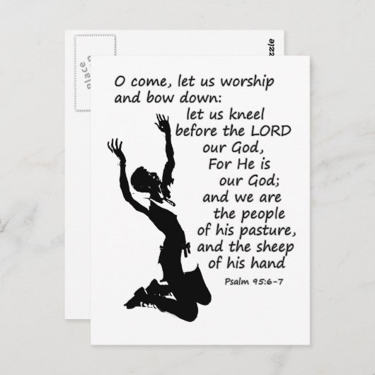 Psalm 95:6-7 Laten we bidden en buigen Briefkaart (Voorkant / Achterkant)