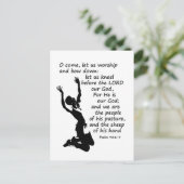 Psalm 95:6-7 Laten we bidden en buigen Briefkaart (Staand voorkant)