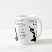 Psalm 95:6-7 Laten we bidden en buigen Koffiemok (Voorkant rechts)