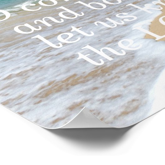 Psalm 95:6 O komt ons aanbidden en neerbuigen Poster (Hoek)