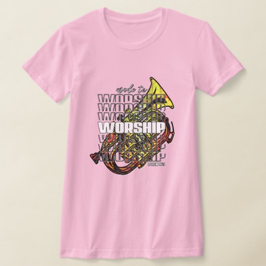 Psalm 95 gemaakt voor aanbidding saxofoon Christel T-shirt (Laagn)