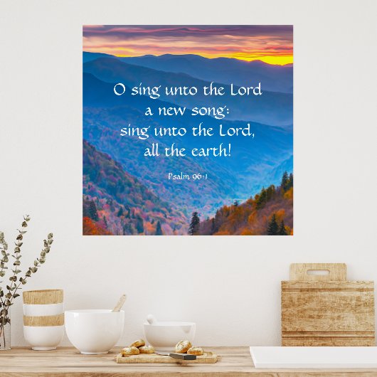psalm 96:1 poster (Keuken)