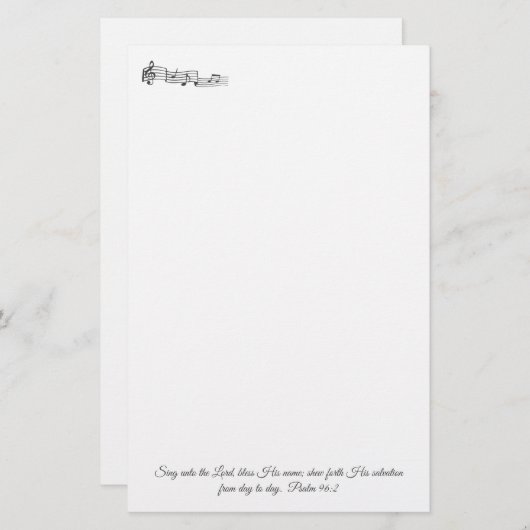 psalm 96:2 briefpapier (Voorkant / Achterkant)