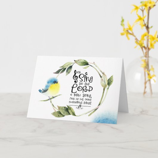 Psalm 98:1 Zing tot de Heer een nieuw lied, Bijbel Kaart (Gele Bloem)