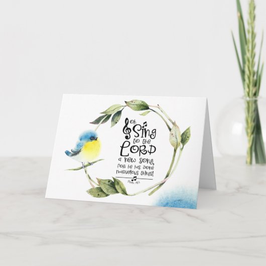 Psalm 98:1 Zing tot de Heer een nieuw lied, Bijbel Kaart (Voorkant)