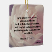 Psalm 9:1-2 Roos Bijbelversie Keramisch Ornament (Rechts)